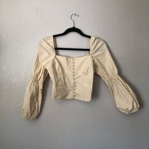 cropped peasant top
